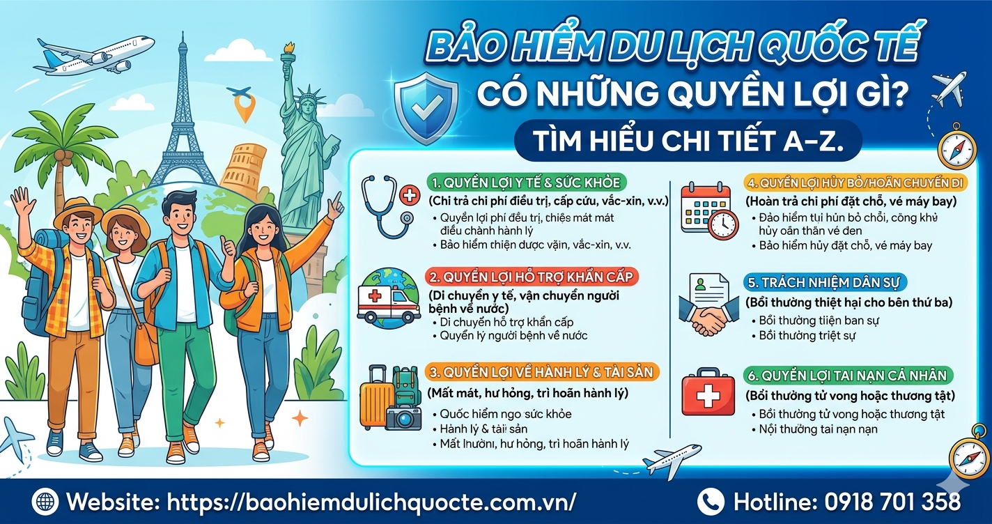 Bảo hiểm du lịch quốc tế có những quyền lợi gì? Tìm hiểu chi tiết A–Z