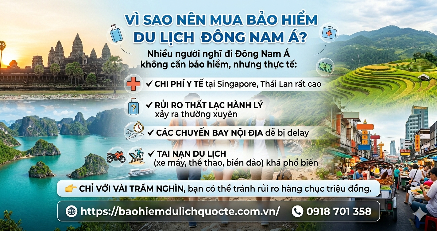 Vì sao nên mua bảo hiểm du lịch Đông Nam Á?