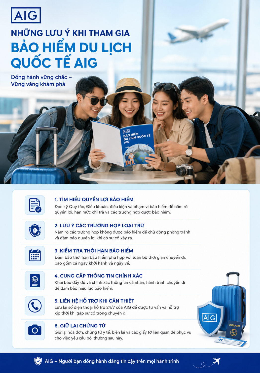 Những lưu ý khi than gia Bảo Hiểm Du Lịch Quốc Tế AIG