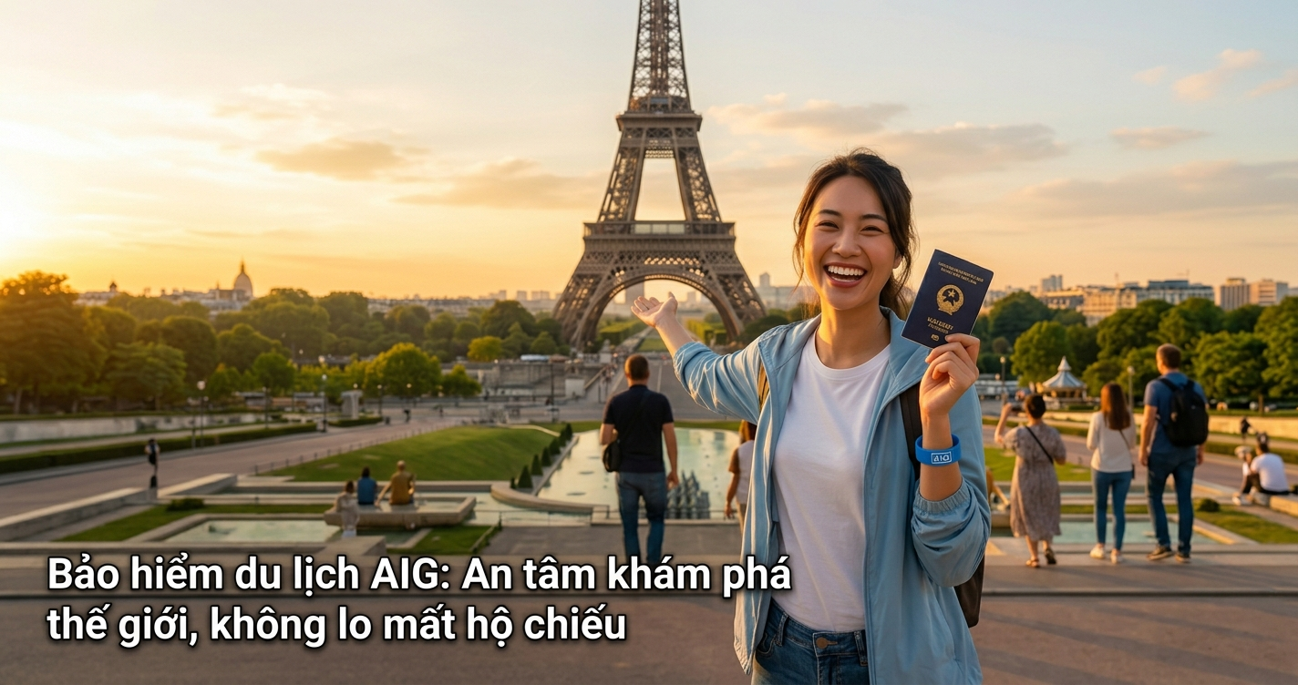 Bảo hiểm du lịch AIG An tâm khám phá thế giới, không lo mất hộ chiếu.
