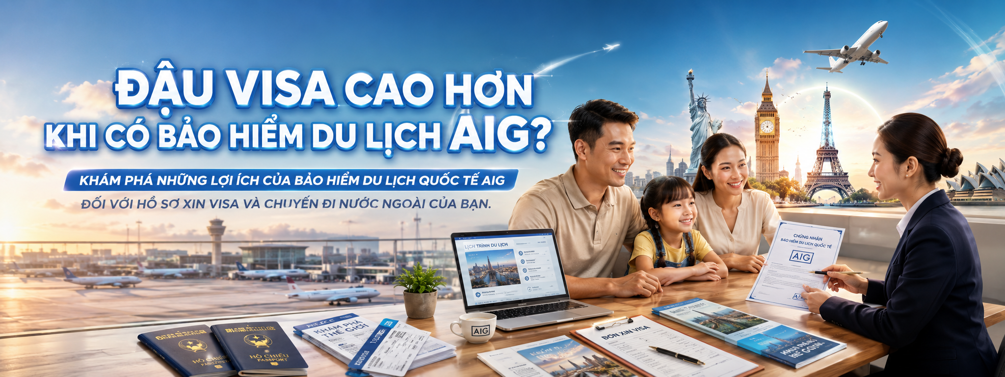 Bảo hiểm du lịch giúp tăng tỷ lệ đậu visa- Bảo Hiểm Du Lịch AIG